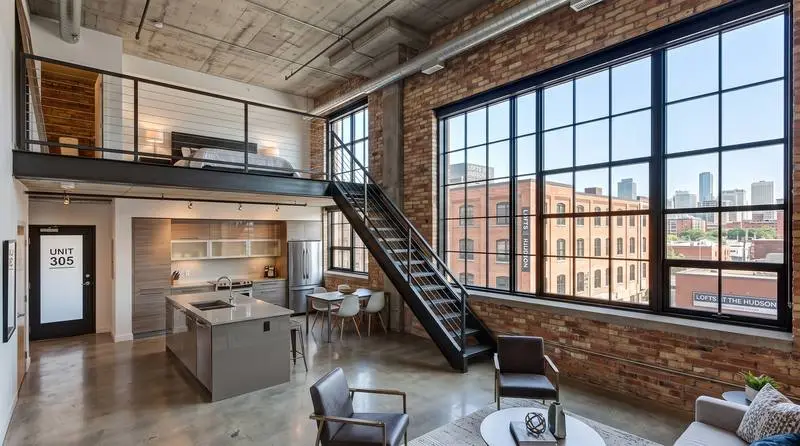Calgary loft condo with exposed brick